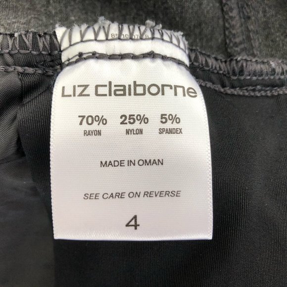 Liz Claiborne Heather Gray Stretch Pants 4 Classic - Picture 4 of 5